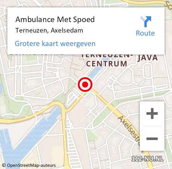 Locatie op kaart van de 112 melding: Ambulance Met Spoed Naar Terneuzen, Axelsedam op 4 augustus 2018 15:17