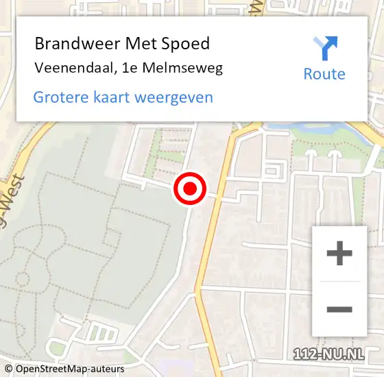 Locatie op kaart van de 112 melding: Brandweer Met Spoed Naar Veenendaal, 1e Melmseweg op 4 augustus 2018 17:14