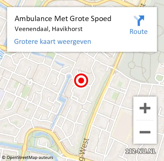 Locatie op kaart van de 112 melding: Ambulance Met Grote Spoed Naar Veenendaal, Havikhorst op 4 augustus 2018 18:24