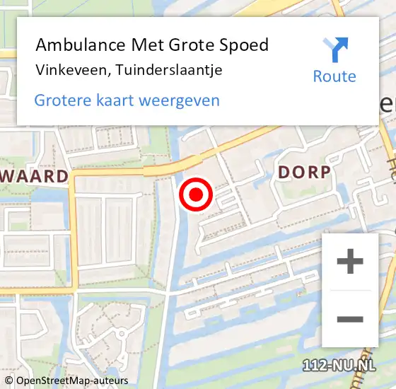 Locatie op kaart van de 112 melding: Ambulance Met Grote Spoed Naar Vinkeveen, Tuinderslaantje op 4 augustus 2018 18:27