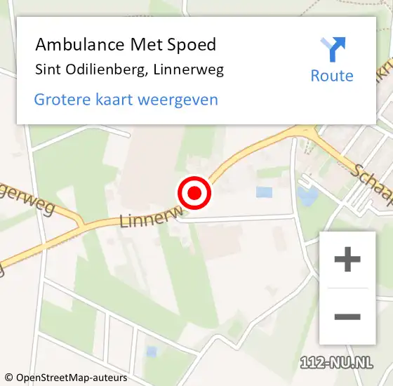 Locatie op kaart van de 112 melding: Ambulance Met Spoed Naar Sint Odilienberg, Linnerweg op 4 augustus 2018 18:34