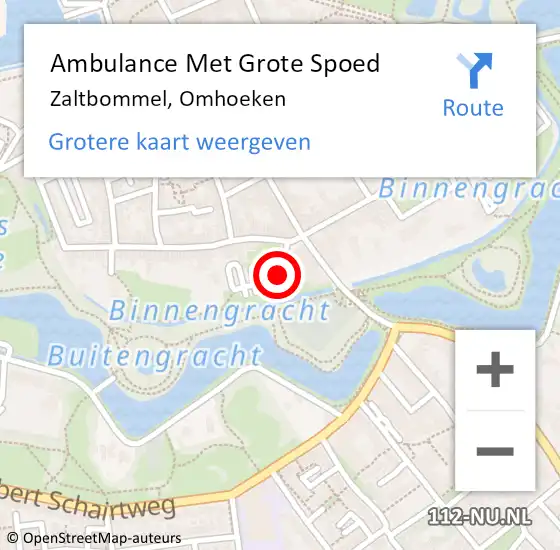 Locatie op kaart van de 112 melding: Ambulance Met Grote Spoed Naar Zaltbommel, Omhoeken op 4 augustus 2018 19:06