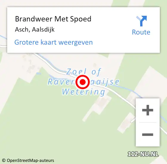 Locatie op kaart van de 112 melding: Brandweer Met Spoed Naar Asch, Aalsdijk op 4 augustus 2018 19:23