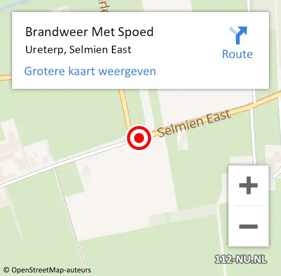 Locatie op kaart van de 112 melding: Brandweer Met Spoed Naar Ureterp, Selmien East op 4 augustus 2018 20:26