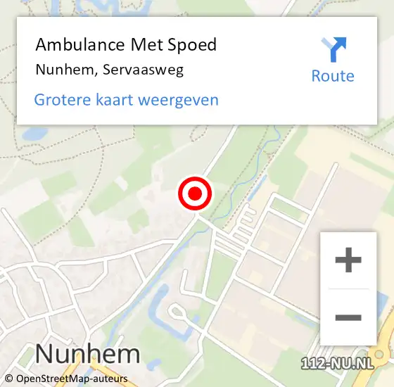 Locatie op kaart van de 112 melding: Ambulance Met Spoed Naar Nunhem, Servaasweg op 4 augustus 2018 20:49