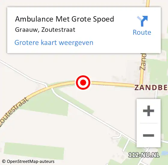 Locatie op kaart van de 112 melding: Ambulance Met Grote Spoed Naar Graauw, Zoutestraat op 4 augustus 2018 22:48