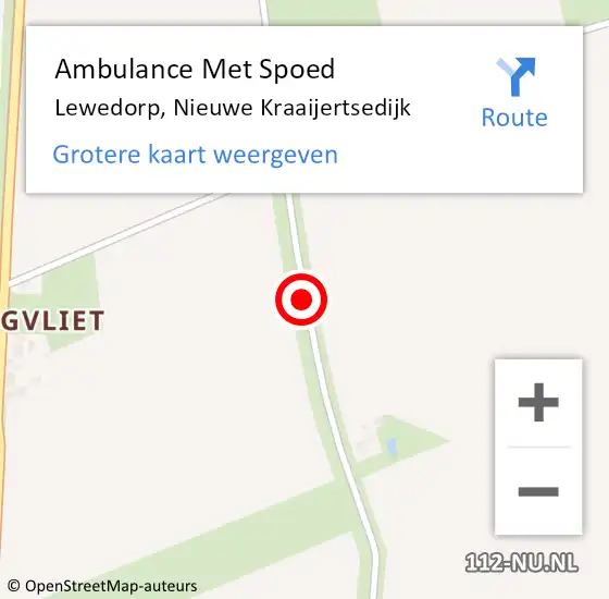 Locatie op kaart van de 112 melding: Ambulance Met Spoed Naar Lewedorp, Nieuwe Kraaijertsedijk op 4 augustus 2018 23:03