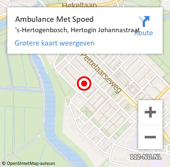 Locatie op kaart van de 112 melding: Ambulance Met Spoed Naar 's-Hertogenbosch, Hertogin Johannastraat op 4 augustus 2018 23:38