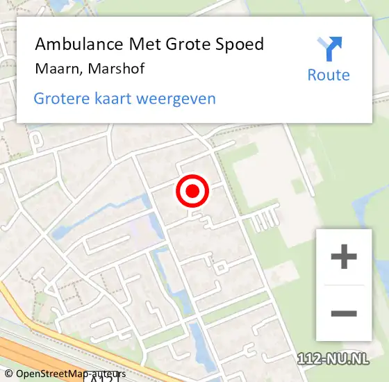 Locatie op kaart van de 112 melding: Ambulance Met Grote Spoed Naar Maarn, Marshof op 4 augustus 2018 23:55