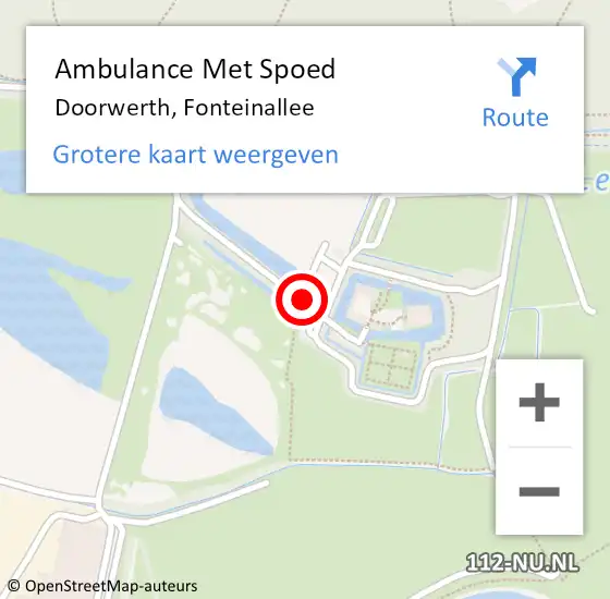 Locatie op kaart van de 112 melding: Ambulance Met Spoed Naar Doorwerth, Fonteinallee op 5 augustus 2018 01:50