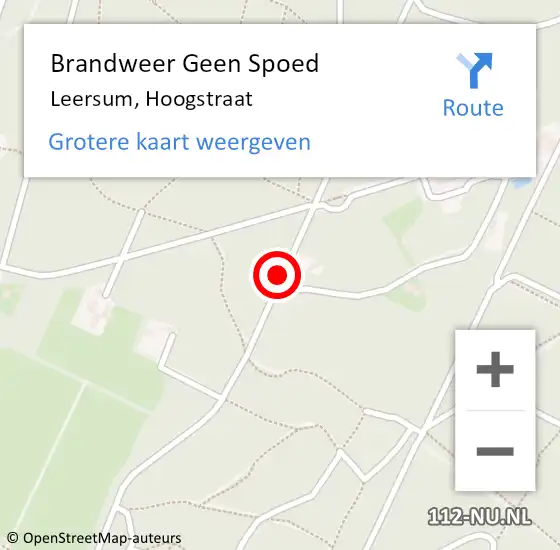 Locatie op kaart van de 112 melding: Brandweer Geen Spoed Naar Leersum, Hoogstraat op 5 augustus 2018 02:14