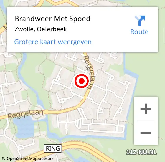 Locatie op kaart van de 112 melding: Brandweer Met Spoed Naar Zwolle, Oelerbeek op 5 augustus 2018 02:34