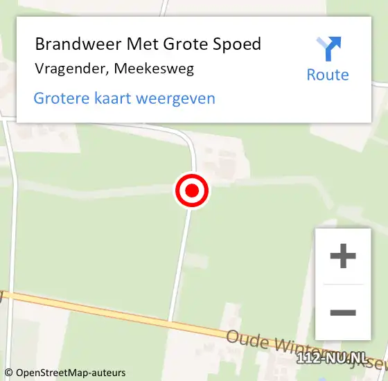 Locatie op kaart van de 112 melding: Brandweer Met Grote Spoed Naar Vragender, Meekesweg op 5 augustus 2018 07:27