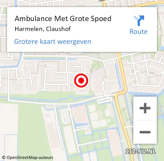 Locatie op kaart van de 112 melding: Ambulance Met Grote Spoed Naar Harmelen, Claushof op 5 augustus 2018 07:58