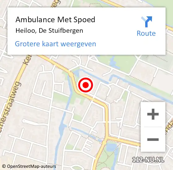 Locatie op kaart van de 112 melding: Ambulance Met Spoed Naar Heiloo, De Stuifbergen op 5 augustus 2018 08:44