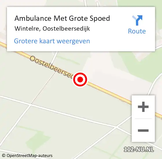 Locatie op kaart van de 112 melding: Ambulance Met Grote Spoed Naar Wintelre, Oostelbeersedijk op 5 augustus 2018 10:04