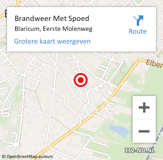 Locatie op kaart van de 112 melding: Brandweer Met Spoed Naar Blaricum, Eerste Molenweg op 5 augustus 2018 11:50