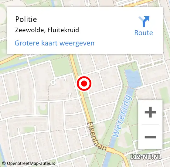 Locatie op kaart van de 112 melding: Politie Zeewolde, Fluitekruid op 5 augustus 2018 12:37