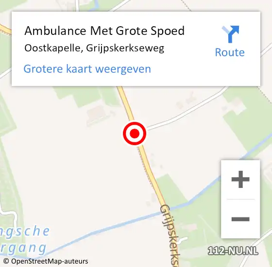 Locatie op kaart van de 112 melding: Ambulance Met Grote Spoed Naar Oostkapelle, Grijpskerkseweg op 5 augustus 2018 12:37