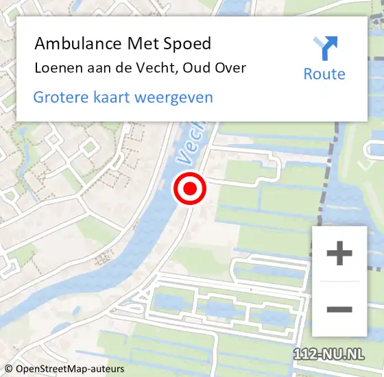 Locatie op kaart van de 112 melding: Ambulance Met Spoed Naar Loenen aan de Vecht, Oud Over op 5 augustus 2018 12:47