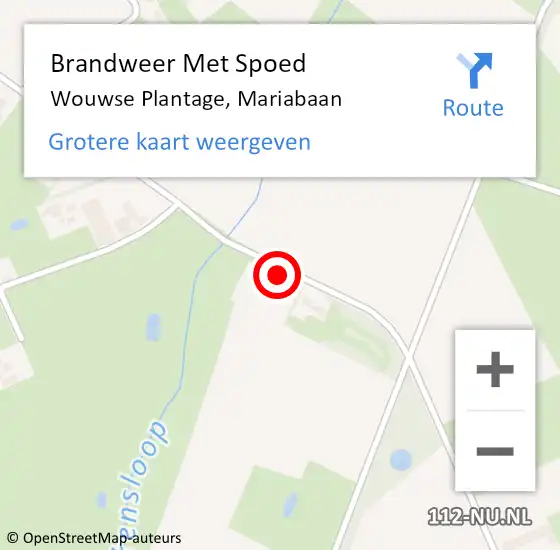 Locatie op kaart van de 112 melding: Brandweer Met Spoed Naar Wouwse Plantage, Mariabaan op 5 augustus 2018 14:10