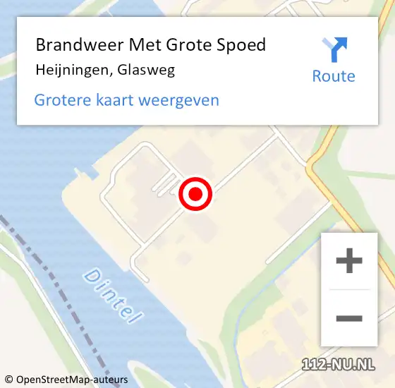 Locatie op kaart van de 112 melding: Brandweer Met Grote Spoed Naar Heijningen, Glasweg op 5 maart 2014 08:54