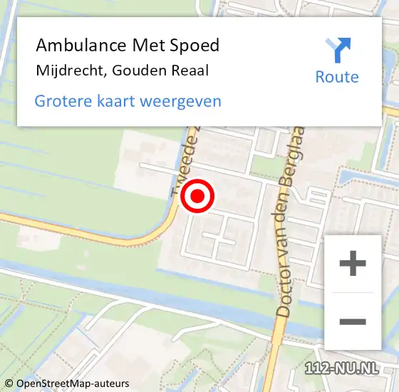 Locatie op kaart van de 112 melding: Ambulance Met Spoed Naar Mijdrecht, Gouden Reaal op 5 augustus 2018 15:51