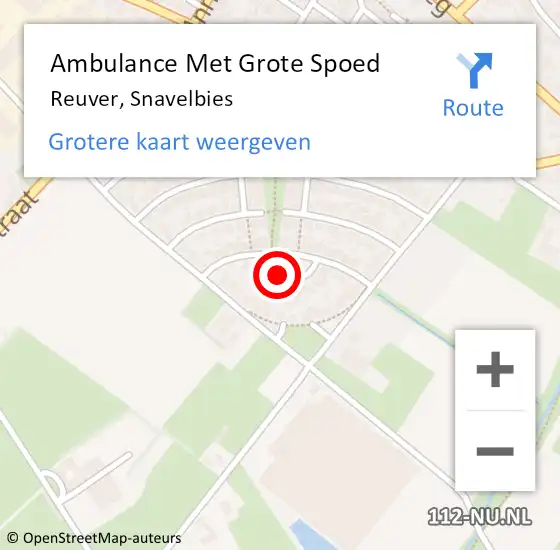 Locatie op kaart van de 112 melding: Ambulance Met Grote Spoed Naar Reuver, Snavelbies op 5 augustus 2018 16:17