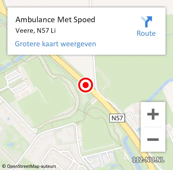 Locatie op kaart van de 112 melding: Ambulance Met Spoed Naar Veere, N57 Li op 5 augustus 2018 16:36