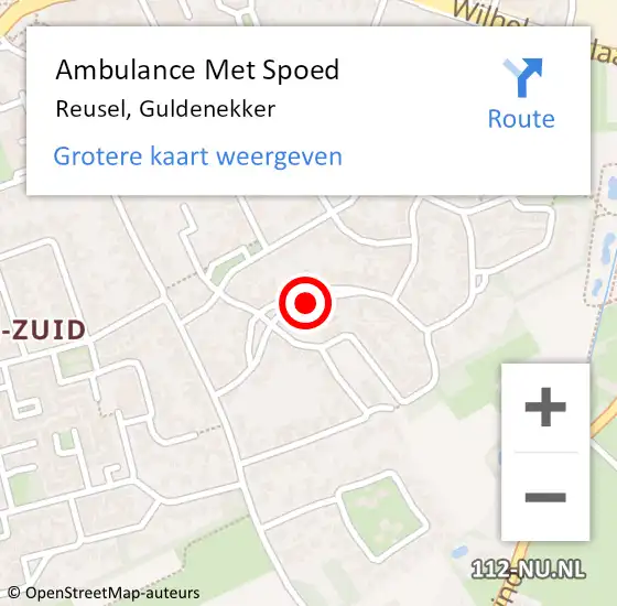 Locatie op kaart van de 112 melding: Ambulance Met Spoed Naar Reusel, Guldenekker op 5 augustus 2018 17:36