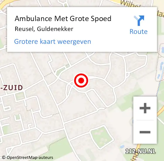 Locatie op kaart van de 112 melding: Ambulance Met Grote Spoed Naar Reusel, Guldenekker op 5 augustus 2018 17:41