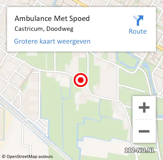 Locatie op kaart van de 112 melding: Ambulance Met Spoed Naar Castricum, Doodweg op 5 augustus 2018 19:39