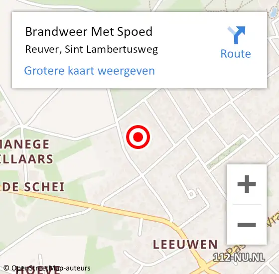 Locatie op kaart van de 112 melding: Brandweer Met Spoed Naar Reuver, Sint Lambertusweg op 5 augustus 2018 21:37