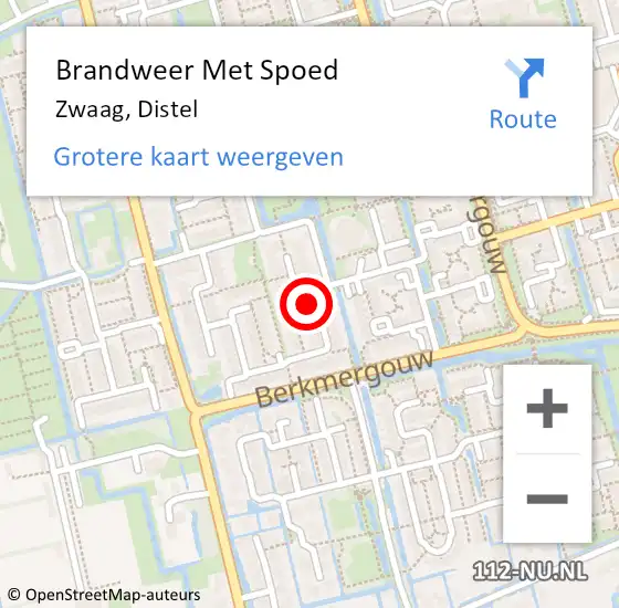 Locatie op kaart van de 112 melding: Brandweer Met Spoed Naar Zwaag, Distel op 5 augustus 2018 23:41