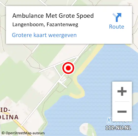 Locatie op kaart van de 112 melding: Ambulance Met Grote Spoed Naar Langenboom, Fazantenweg op 6 augustus 2018 00:28