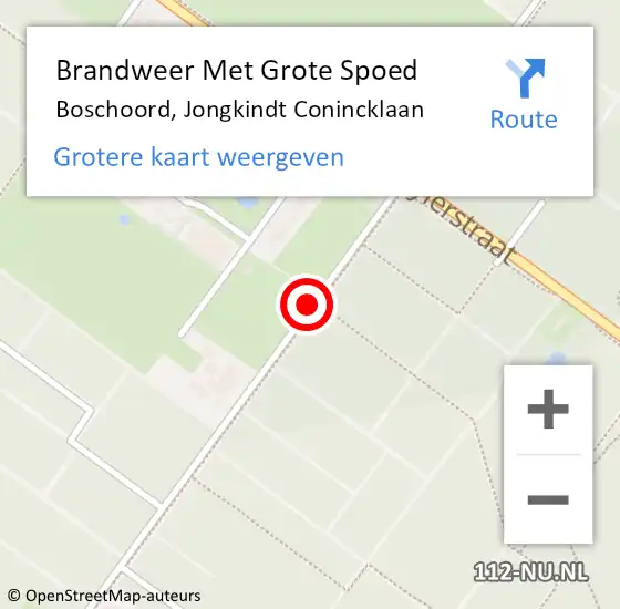 Locatie op kaart van de 112 melding: Brandweer Met Grote Spoed Naar Boschoord, Jongkindt Conincklaan op 6 augustus 2018 02:09