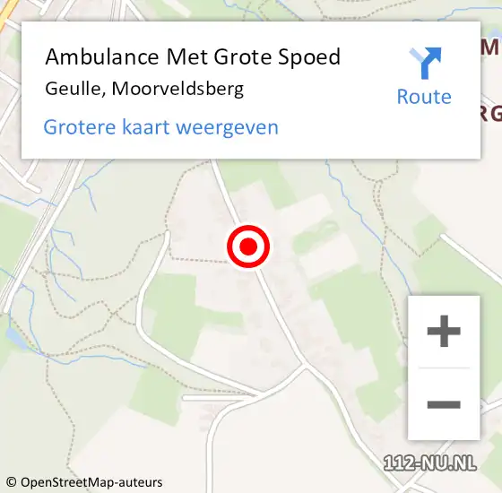 Locatie op kaart van de 112 melding: Ambulance Met Grote Spoed Naar Geulle, Moorveldsberg op 24 september 2013 12:34