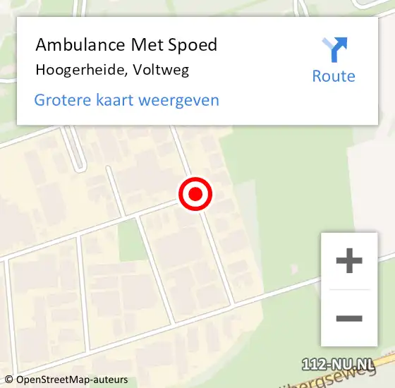 Locatie op kaart van de 112 melding: Ambulance Met Spoed Naar Hoogerheide, Voltweg op 6 augustus 2018 02:35