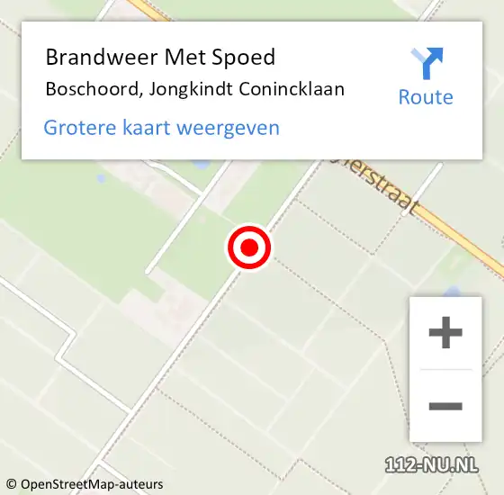 Locatie op kaart van de 112 melding: Brandweer Met Spoed Naar Boschoord, Jongkindt Conincklaan op 6 augustus 2018 02:58