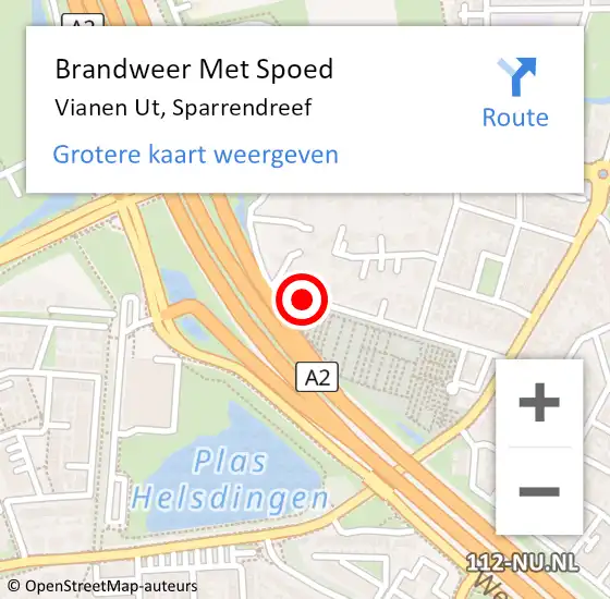 Locatie op kaart van de 112 melding: Brandweer Met Spoed Naar Vianen Ut, Sparrendreef op 6 augustus 2018 03:41