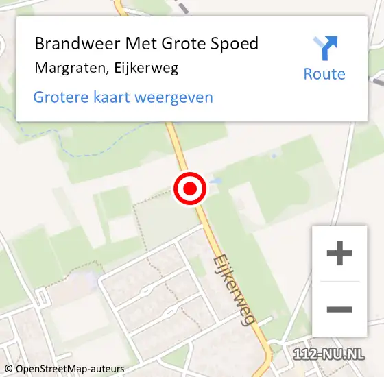 Locatie op kaart van de 112 melding: Brandweer Met Grote Spoed Naar Margraten, Eijkerweg op 6 augustus 2018 04:36