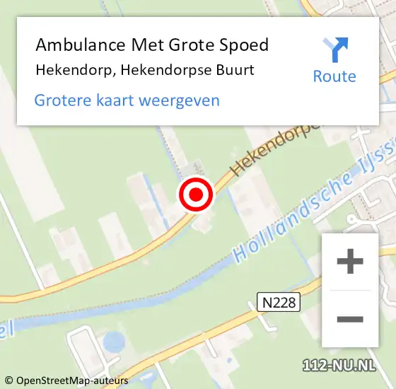 Locatie op kaart van de 112 melding: Ambulance Met Grote Spoed Naar Hekendorp, Hekendorpse Buurt op 6 augustus 2018 09:09