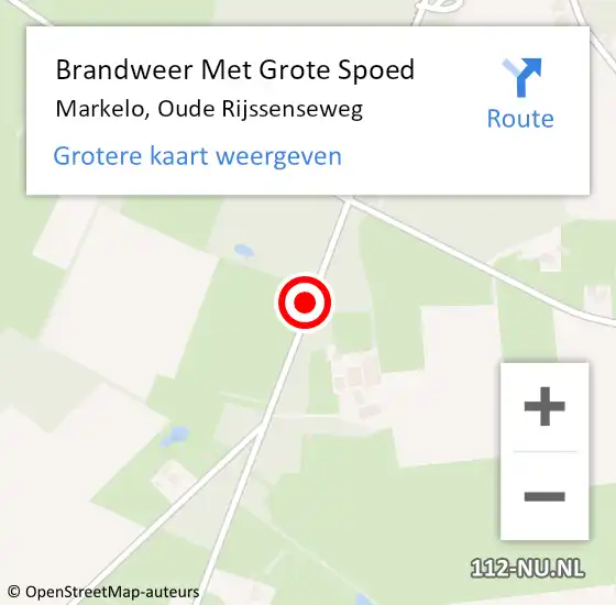 Locatie op kaart van de 112 melding: Brandweer Met Grote Spoed Naar Markelo, Oude Rijssenseweg op 6 augustus 2018 09:17