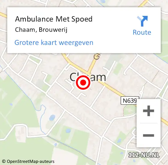 Locatie op kaart van de 112 melding: Ambulance Met Spoed Naar Chaam, Brouwerij op 6 augustus 2018 11:16