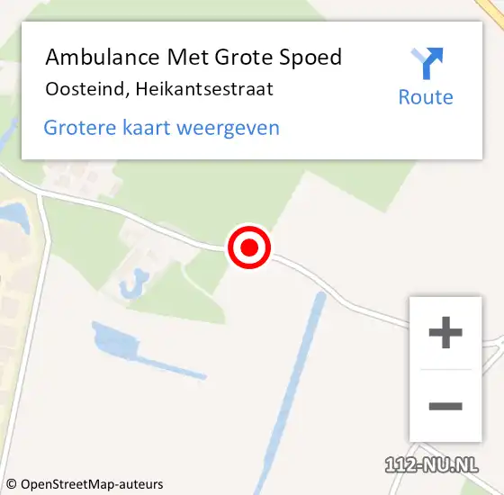 Locatie op kaart van de 112 melding: Ambulance Met Grote Spoed Naar Oosteind, Heikantsestraat op 6 augustus 2018 12:53