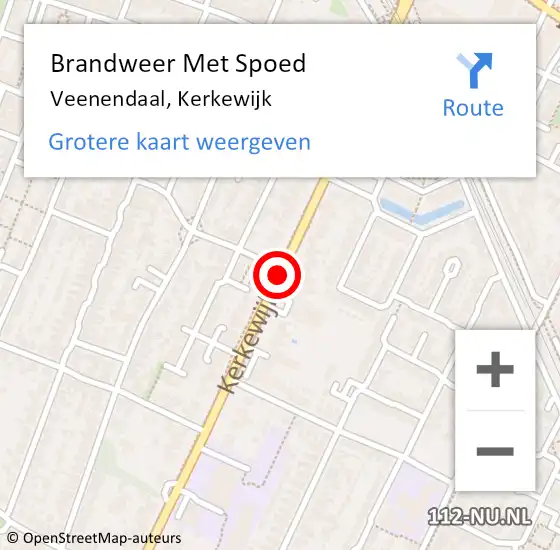 Locatie op kaart van de 112 melding: Brandweer Met Spoed Naar Veenendaal, Kerkewijk op 6 augustus 2018 13:18