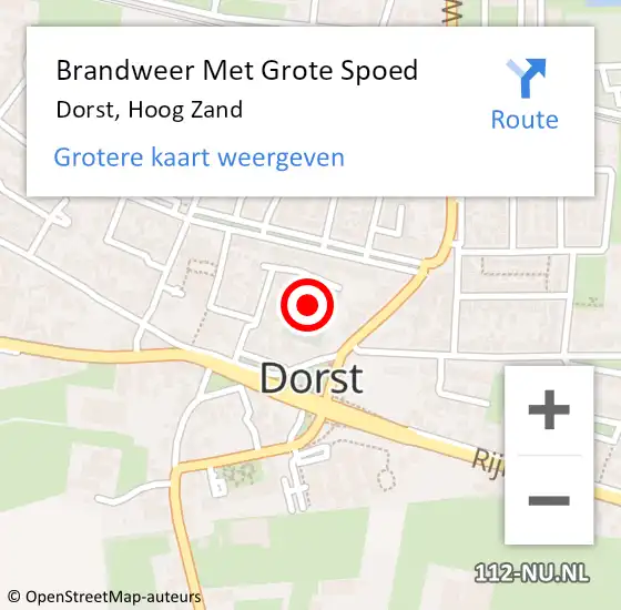 Locatie op kaart van de 112 melding: Brandweer Met Grote Spoed Naar Dorst, Hoog Zand op 6 augustus 2018 13:38