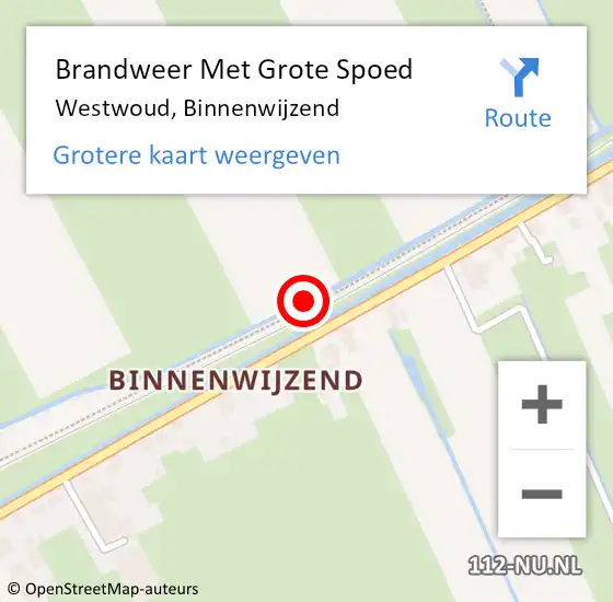 Locatie op kaart van de 112 melding: Brandweer Met Grote Spoed Naar Westwoud, Binnenwijzend op 6 augustus 2018 14:16