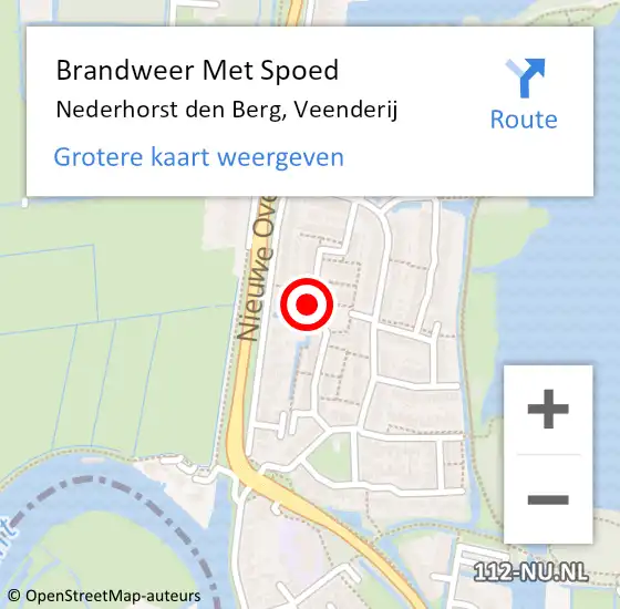 Locatie op kaart van de 112 melding: Brandweer Met Spoed Naar Nederhorst den Berg, Veenderij op 6 augustus 2018 14:31