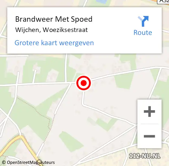 Locatie op kaart van de 112 melding: Brandweer Met Spoed Naar Wijchen, Woeziksestraat op 6 augustus 2018 14:36